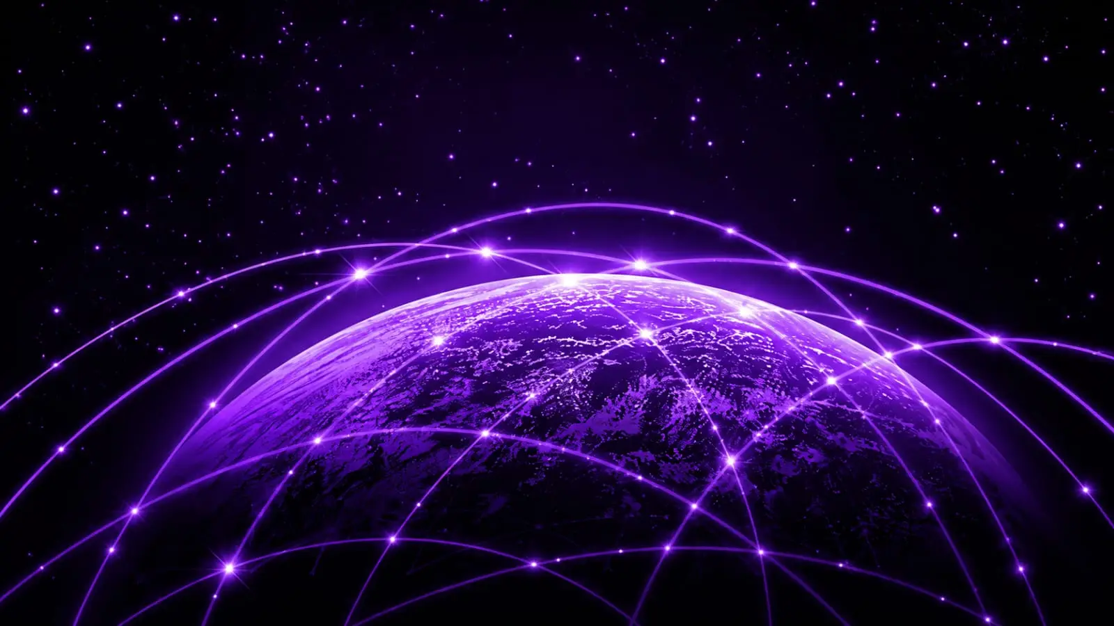 glowing purple earth with network connections representing global reach of Indian creators using video editing tools 2026