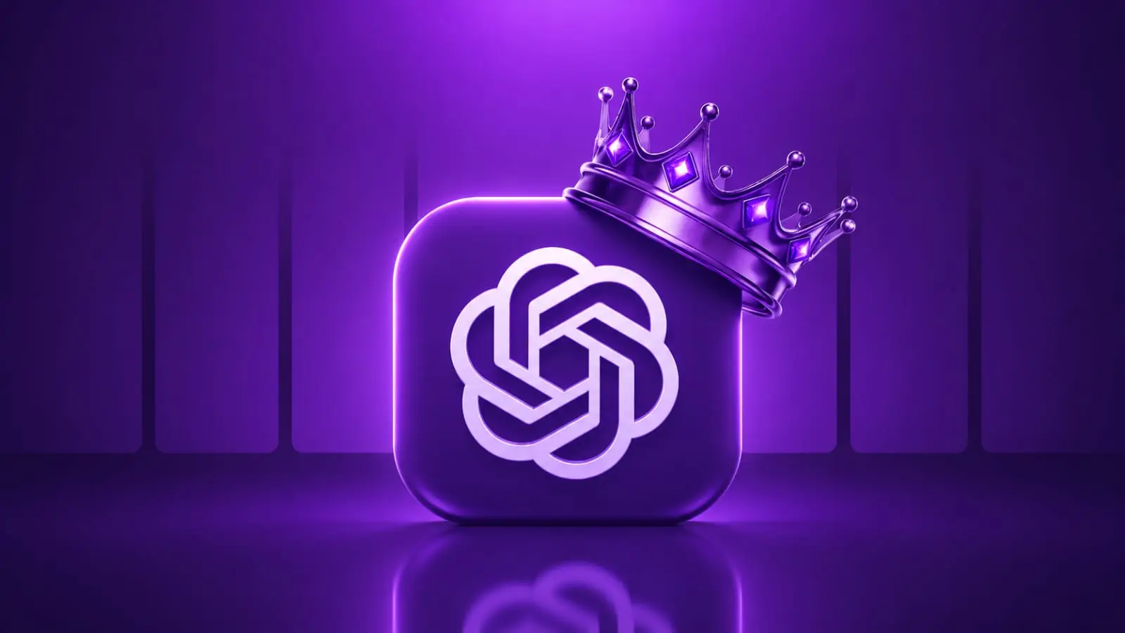 ChatGPT logo with purple crown representing the best ChatGPT prompts for Indian content creators