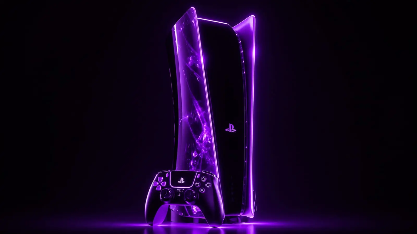Glowing purple PS5 console representing gaming content creation opportunity for Indian YouTubers